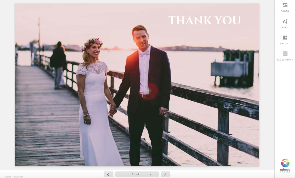 Thank You Card with couple on pier